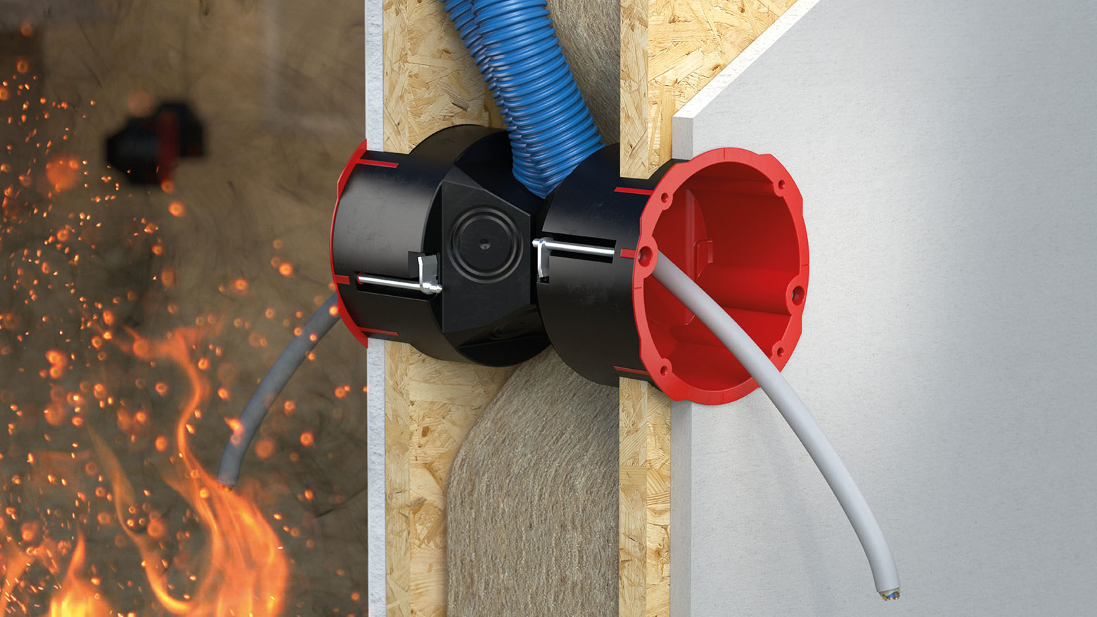 Erweiterte Brandschutzlösung für Holzständerwände