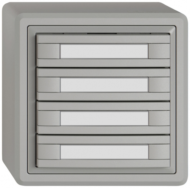 Pulsante KNX RGB AP EDIZIO.liv SNAPFIX® sensore temp.s.LED targ.4× com.2T grc 