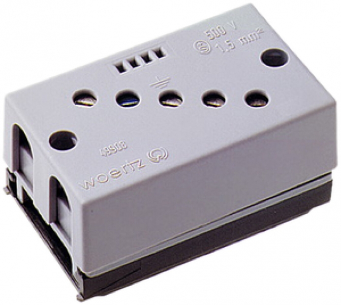 Boîte de raccordement Woertz pour câble plat Technofil 5P 3×Ø10mm transparent 