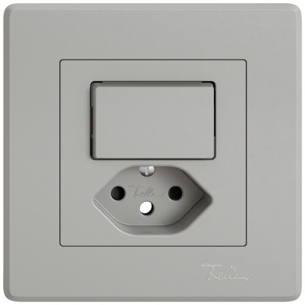 Kit di montaggio INC EDIZIO.liv SNAPFIX® p.combi.T13 c.1 tasto n.ill.shutter grc 