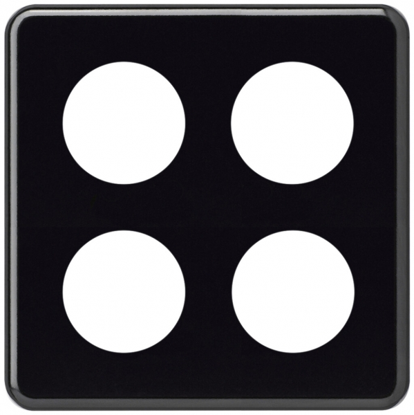 Placca di copertura basico 2×2 4×Ø43mm nero 