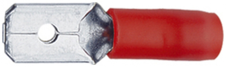 Fiche plate Ferratec partiellement isolé PC 6.3×0.8mm 0.5…1mm² rouge 100pcs 