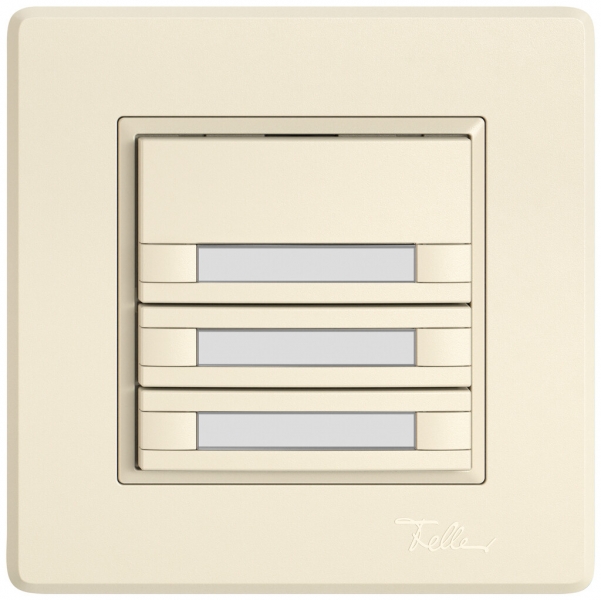Poussoir KNX RGB ENC EDIZIO.liv SNAPFIX® capteur temp.s.LED étiqu.6× comm.1T cr 