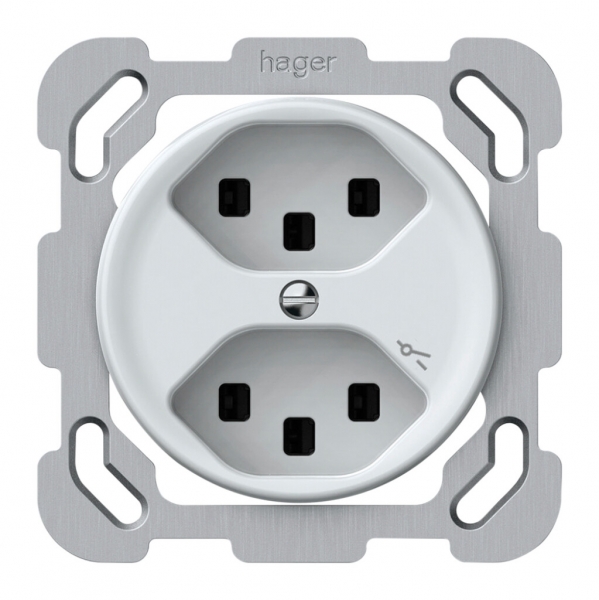 Presa INC origin 2×tipo 23 1×S 16A 230V 77×77mm bianco 