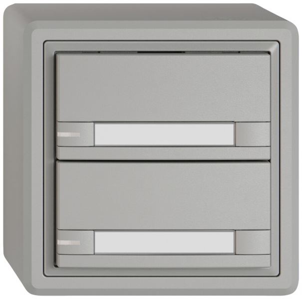 Pulsante KNX RGB AP EDIZIO.liv SNAPFIX® sensore temp.RGB-LED targ.2× com.2T grc 