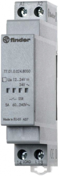 Relè semiconduttore AMD Finder 77, 1×SSR 60…230V/5A IN:24VDC, pass.zero 