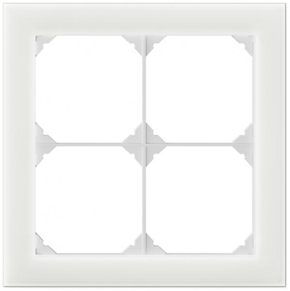 Telaio di copertura INC EDIZIO.liv prestige SNAPFIX® 2×2 154×154mm vetro bianco 