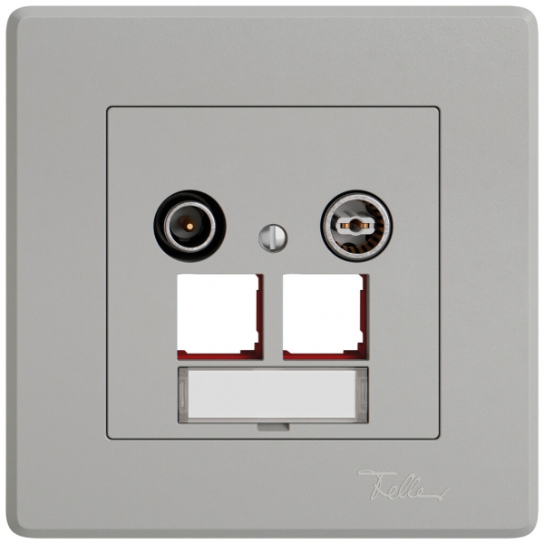 Presa multimedia INC TV-R EDIZIO.liv SNAPFIX® EASYNET p.2×RJ45 S-One 4dB grc 