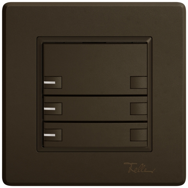 Poussoir universel ENC EDIZIO.liv UNI SNAPFIX® 12…48V a.LED bleu 3× comm.2T br 