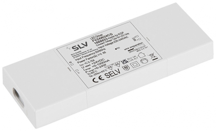 Alimentazione LED SLV 24W 24V 1000mA ON/OFF 137×50×15.5mm 