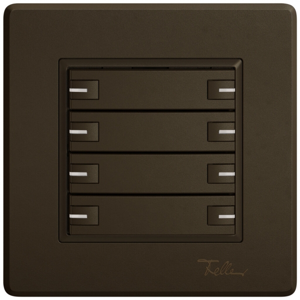 Poussoir KNX RGB ENC EDIZIO.liv SNAPFIX® capteur temp.RGB-LED 8× comm.1T br 