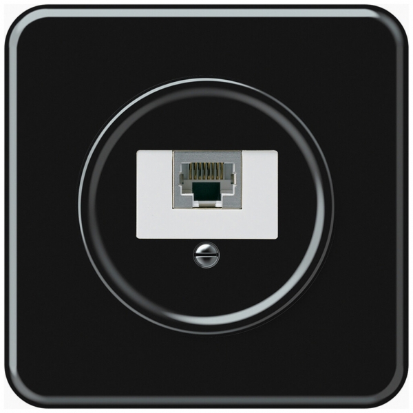 Scatola di raccordo INC origin RJ45 8(4) cat.6 diritto schermate 92×92mm nero 