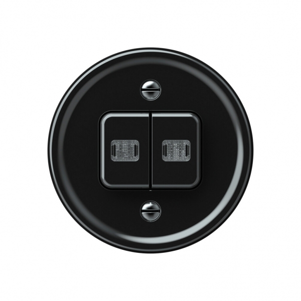 Kit frontal origin 2×commutateur/contact à poussoir 2×lumineux 60×60mm no 