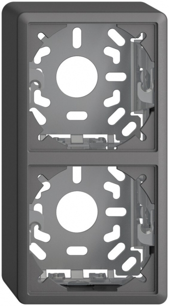 Capot avec plaque de base 2×54mm p.combinaison FX vertical/horizontal gris foncé 
