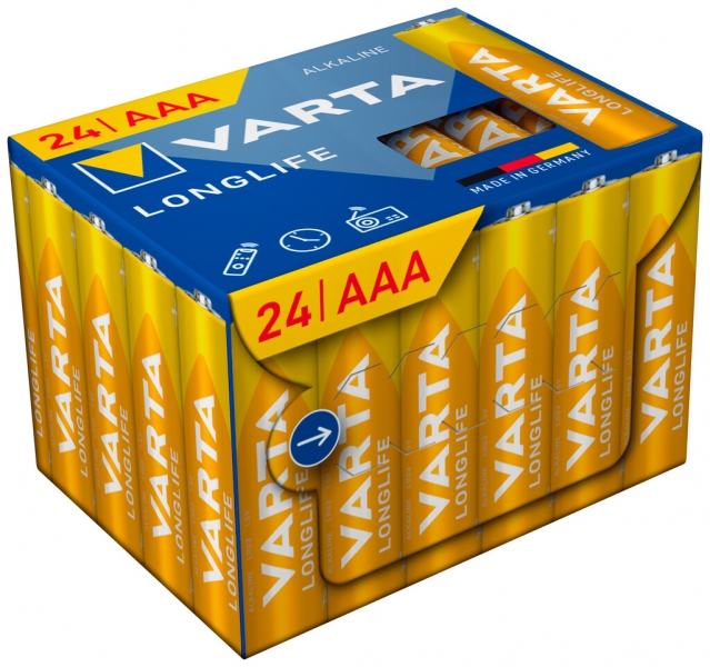 Batterie VARTA Consumer Longlife AAA alcaline manganèse 1.5V boîte à 24 pièces 