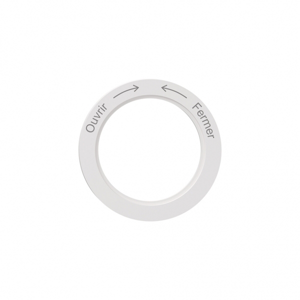 Disque indicateur NEVO, p.interrupteur rotatif, Ouvrir-> <-Fermer, blanc 