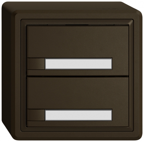 Poussoir KNX RGB AP EDIZIO.liv SNAPFIX® capteur temp.s.LED étiqu.2× comm.1T br 