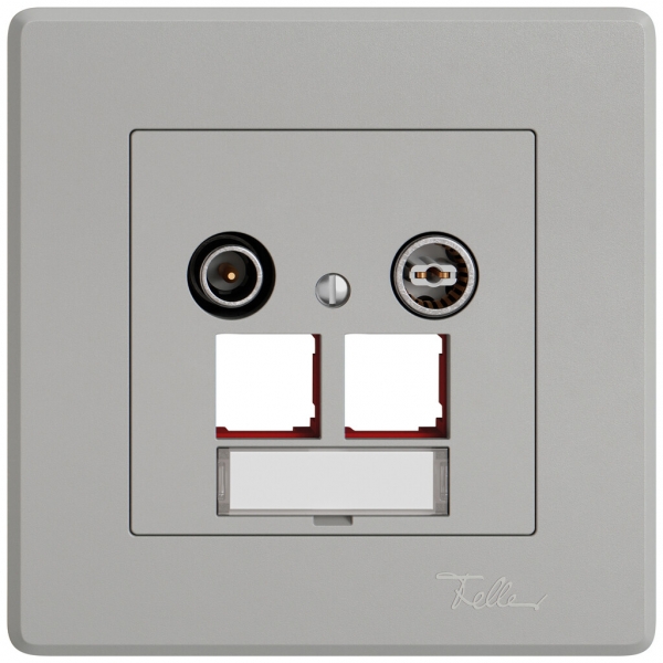 Prise multimédia ENC TV-R EDIZIO.liv SNAPFIX® EASYNET p.2×RJ45 S-One 11dB grc 