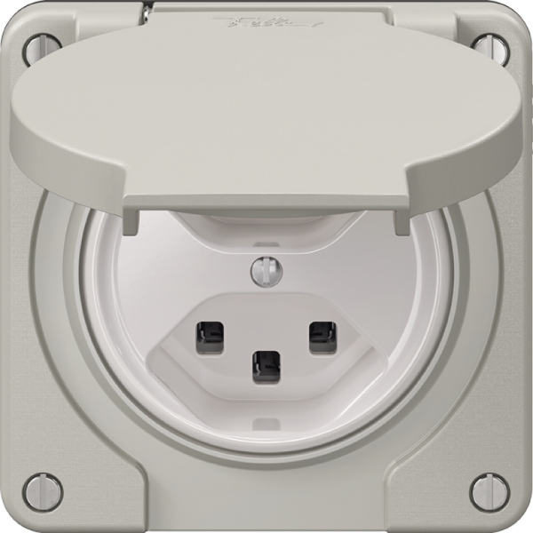 Presa NEVO N.CO, 2×T23, IP21, grigio chiaro 