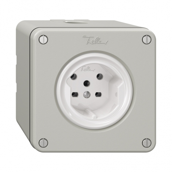 Prise NAPU NEVO, 1×T15, gris clair 