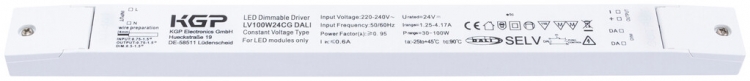 LED-Konverter DOTLUX CV IP20 30…100W 24V 1250…4170mA DALI 