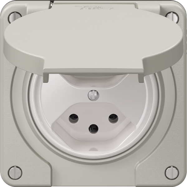 Prise NEVO N.CO, 2×T13, IP21, gris clair 