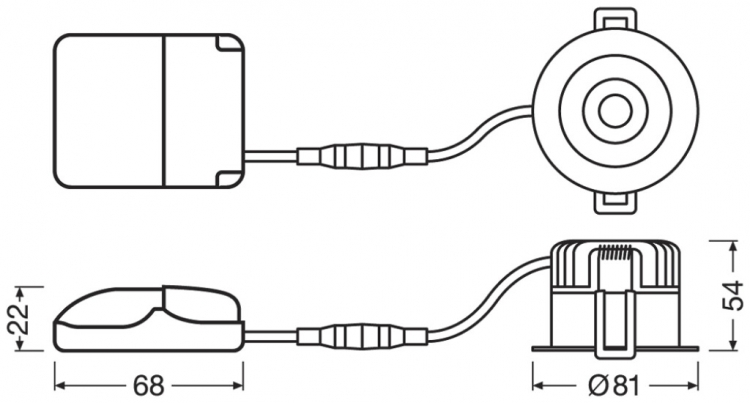 Downlight LED LEDVANCE SP DK FIX 8W 640lm 2700K IP44 MB VAR blanc 