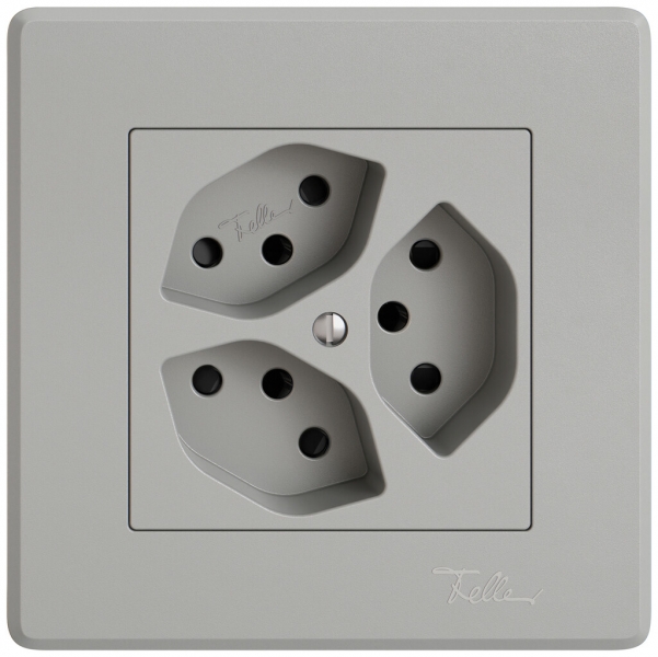 Prise ENC EDIZIO.liv SNAPFIX® 3×T13 avec shutter grc 