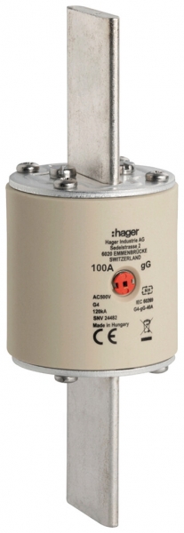 Fusibile HPC Hager SEV G4 500V AC 100A gG indicatore centrale 