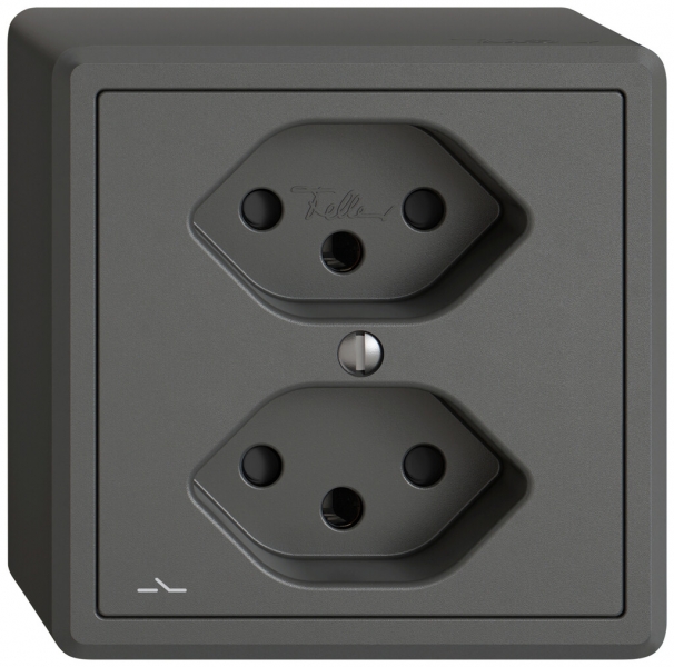 Presa AP EDIZIO.liv SNAPFIX® 2×T13 1×S con shutter grs 
