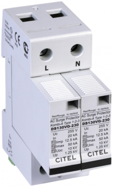 Blitzstromableiter DS 130VGS-230, Typ 1+2+3, 2-polig 