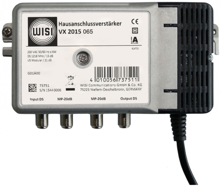 Amplificatore BK WISI VX2015 1.2GHz 15dB con ritorno 65MHz 