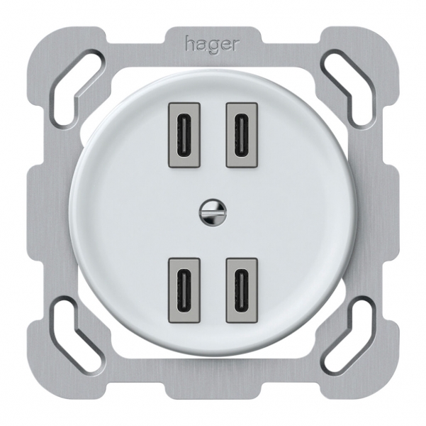 Presa di carica USB INC origin 4×USB-C 4000mA 5V bianco 