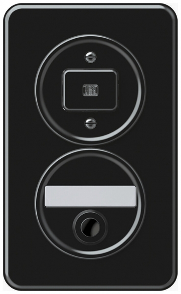 Combinaison ENC origin poussoir lumineux + sonnerie 88×148mm noir 