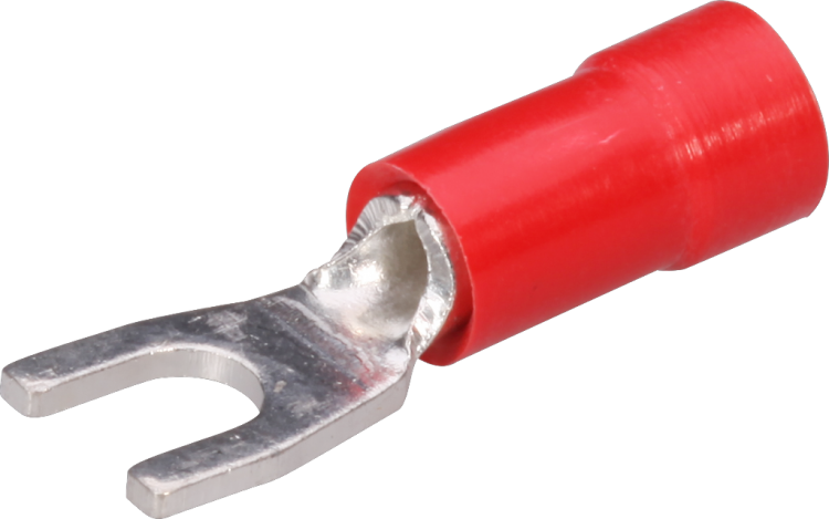 Cosse à sertir forme fourche Mischke IG M4 0.5…1.5mm² Cu-étamé isolé rouge 