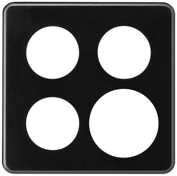 Placca di cop. basico 2×2/3×43+1×58 nero 