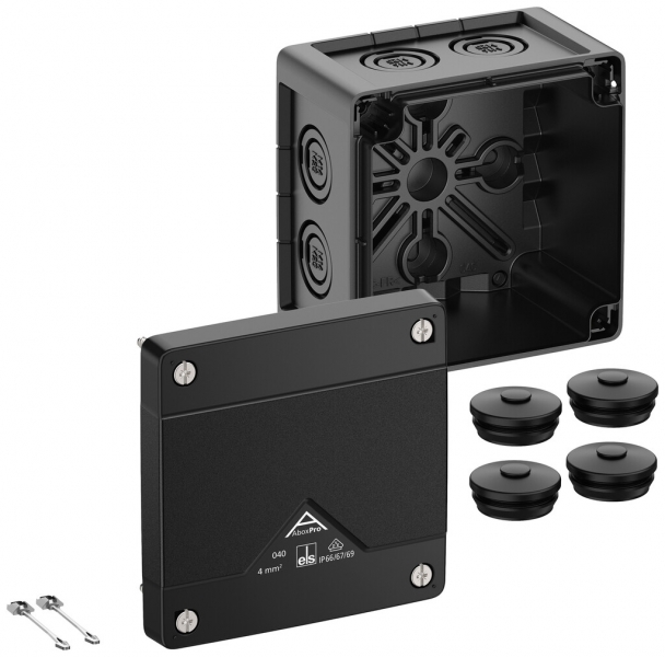 Boîte de dérivation AP Spelsberg Abox Pro 040-L/sw 102×102×70mm IP69 no 