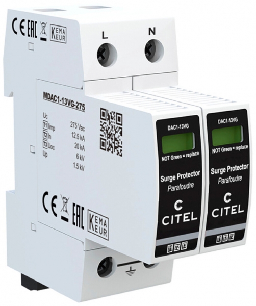 Parafoudre  Citel DAC1-13VGS-20-275 type 1+2+3, 2-pôles 