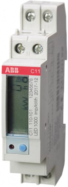 Compteur d'énergie AMD ABB C11 110-101 MID, monophasé 