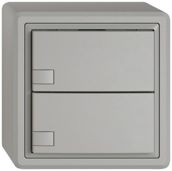 Pulsante KNX RGB AP EDIZIO.liv SNAPFIX® sensore temp.s.LED 2× com.1T grc 