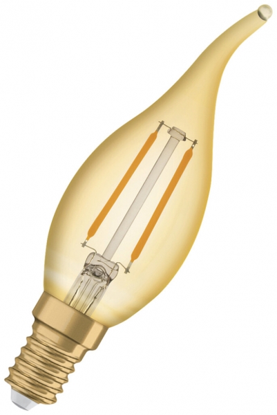LED-Lampe LEDVANCE Vintage E14 1.5W 120lm 2400K Ø35×121mm BA11 klar Gold 