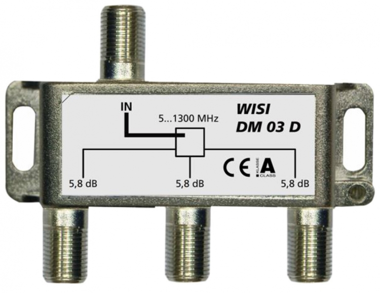 Répartiteur F WISI DM03D 3 fois 5.8dB 5…1300MHz 