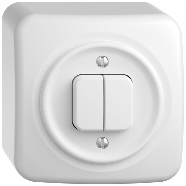 Interrupteur à poussoir AP STANDARDdue SNAPFIX® 1/3+3/1L bc 