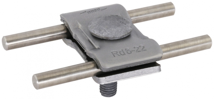 Parallelverbinder Elvatec/DEHN für Rundleiter Ø6…22mm Stahl/blank 