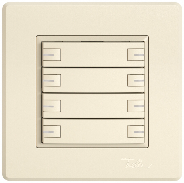 Poussoir KNX RGB ENC EDIZIO.liv SNAPFIX® capteur temp.RGB-LED 8× comm.1T cr 