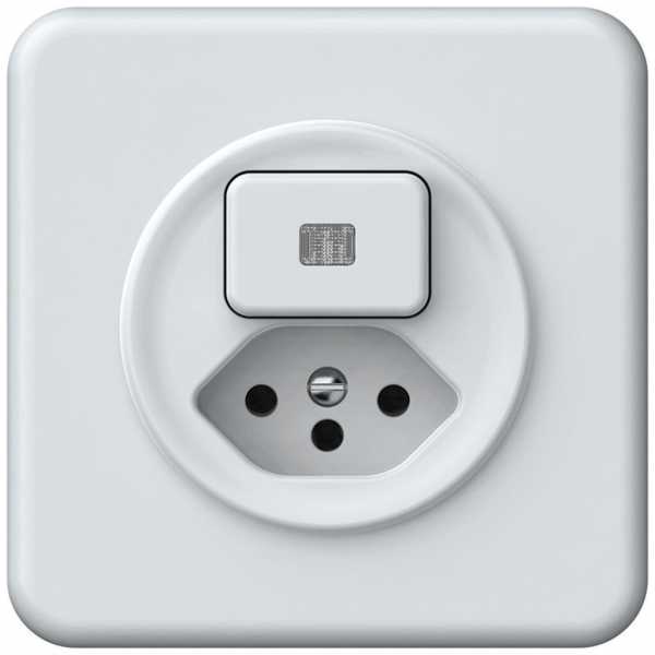 Combinazione INC origin 1×tasto luminoso 1CO+T13 1P 0<1 10A 230V 92×92mm bianco 