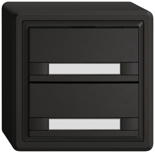 Poussoir KNX RGB AP EDIZIO.liv SNAPFIX® capteur temp.s.LED étiqu.2× comm.2T no 
