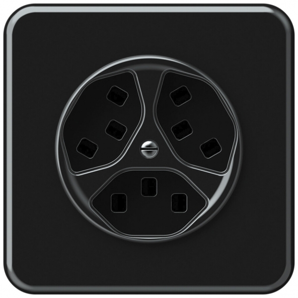 Prise ENC origin 3×type 23 16A 230V 92×92mm noir 