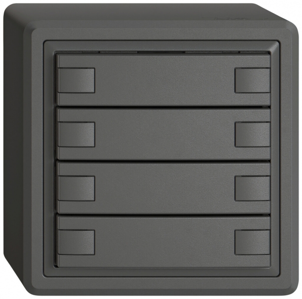 Poussoir KNX RGB AP EDIZIO.liv SNAPFIX® capteur temp.s.LED 4× comm.2T grf 