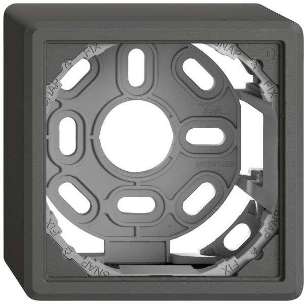 Cappa AP EDIZIO.liv SNAPFIX® c.staffa di fissaggio p.1 apparecchio grigio scuro 